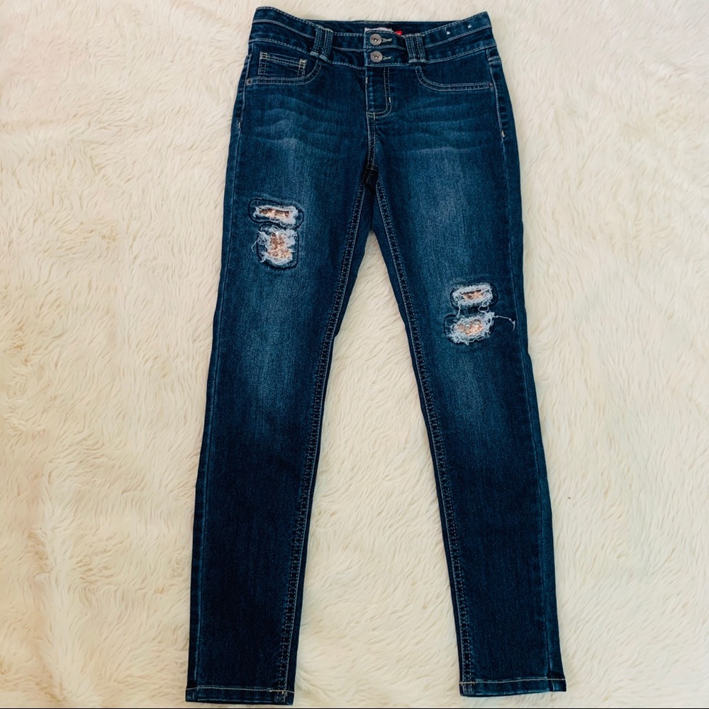 Girl’s Jeans with Sequin Patches